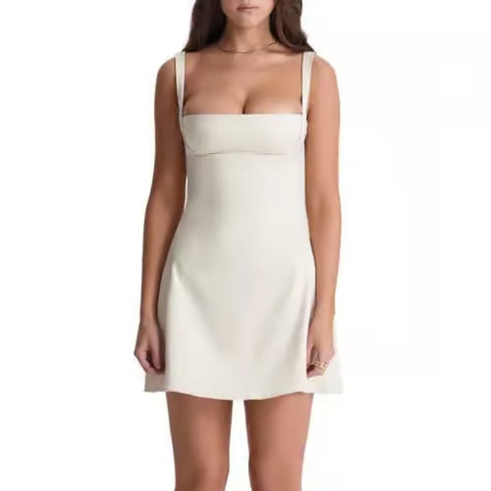 House of CB Kara Quartz Cocktail Minidress, Vintage Cream, Size L